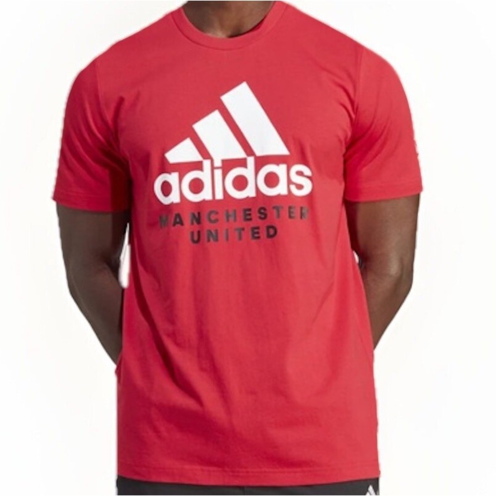 Adidas Men's Manchester United FC DNA Graphic Tee, Color: Red, Size Small, New